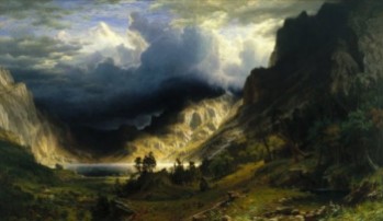 "Storm in the Rocky Mountains", Mount Rosalie/Evans; By Albert Bierstadt, 1886