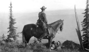 Forest Ranger on forest fire patrol duty; Cabinet National Forest, Montana, 1909; Credit: