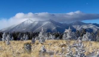 The San Francisco Peaks as viewed from Elden Mountain; Credit: Tyler Finvold, 30 November 2006