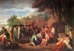 Treaty William Penn with the Lenni Lenapes; Artist: Nathaniel Currier
