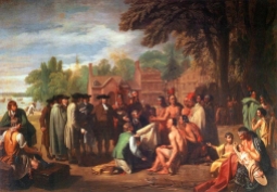 Treaty William Penn with the Lenni Lenapes; Artist: Nathaniel Currier
